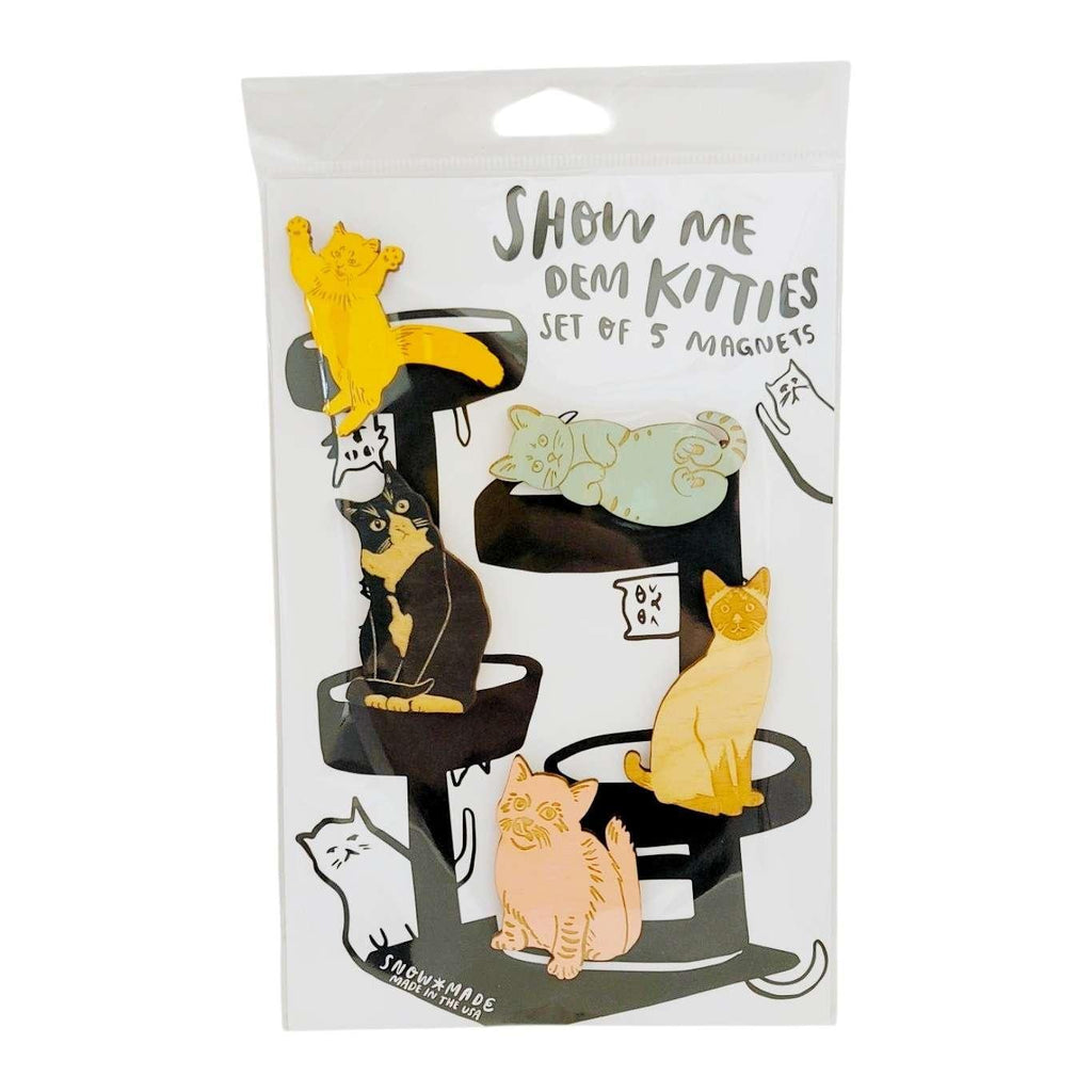 Wooden Magnets - Set of 5 - Show Me Dem Kitties by SnowMade
