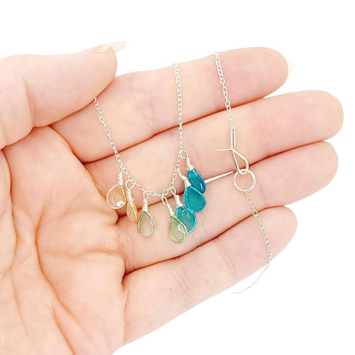 Necklace - Silver Morning Dew (Assorted Colors) by Verso
