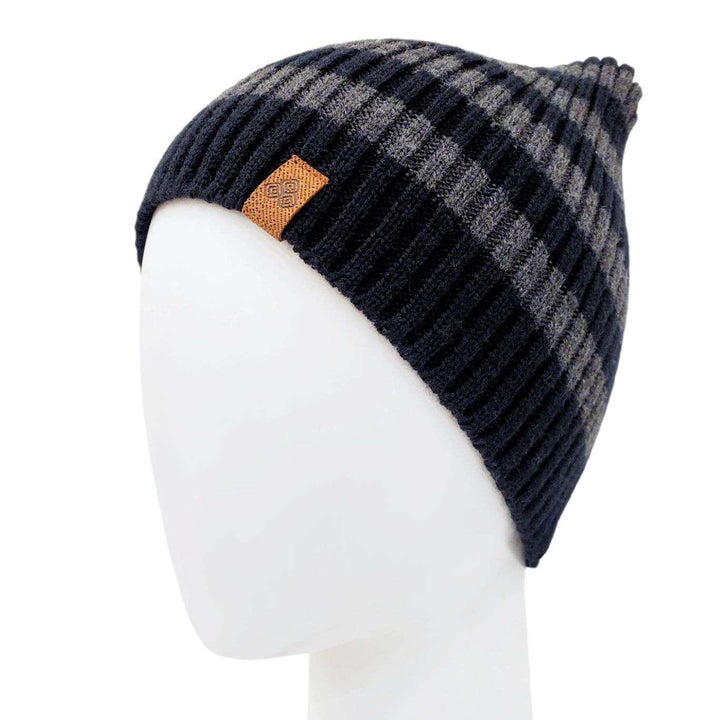 Adult Hat -  Lucky Beanie (Black / Gray Stripe) by G & L Positive Goods