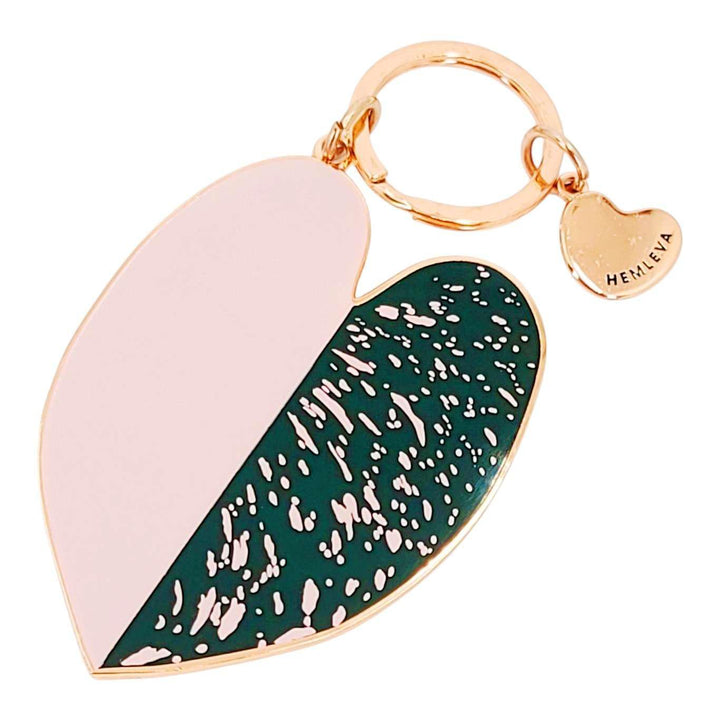Keychain - Pink Princess Philodendron Leaf by Hemleva