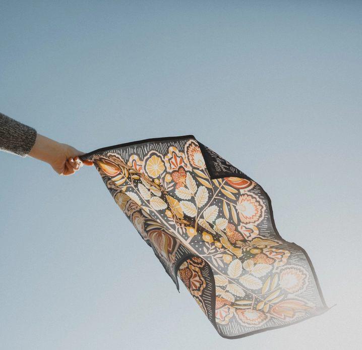 Bandana - Elsie (Floral on Navy) by Handker Bandanas