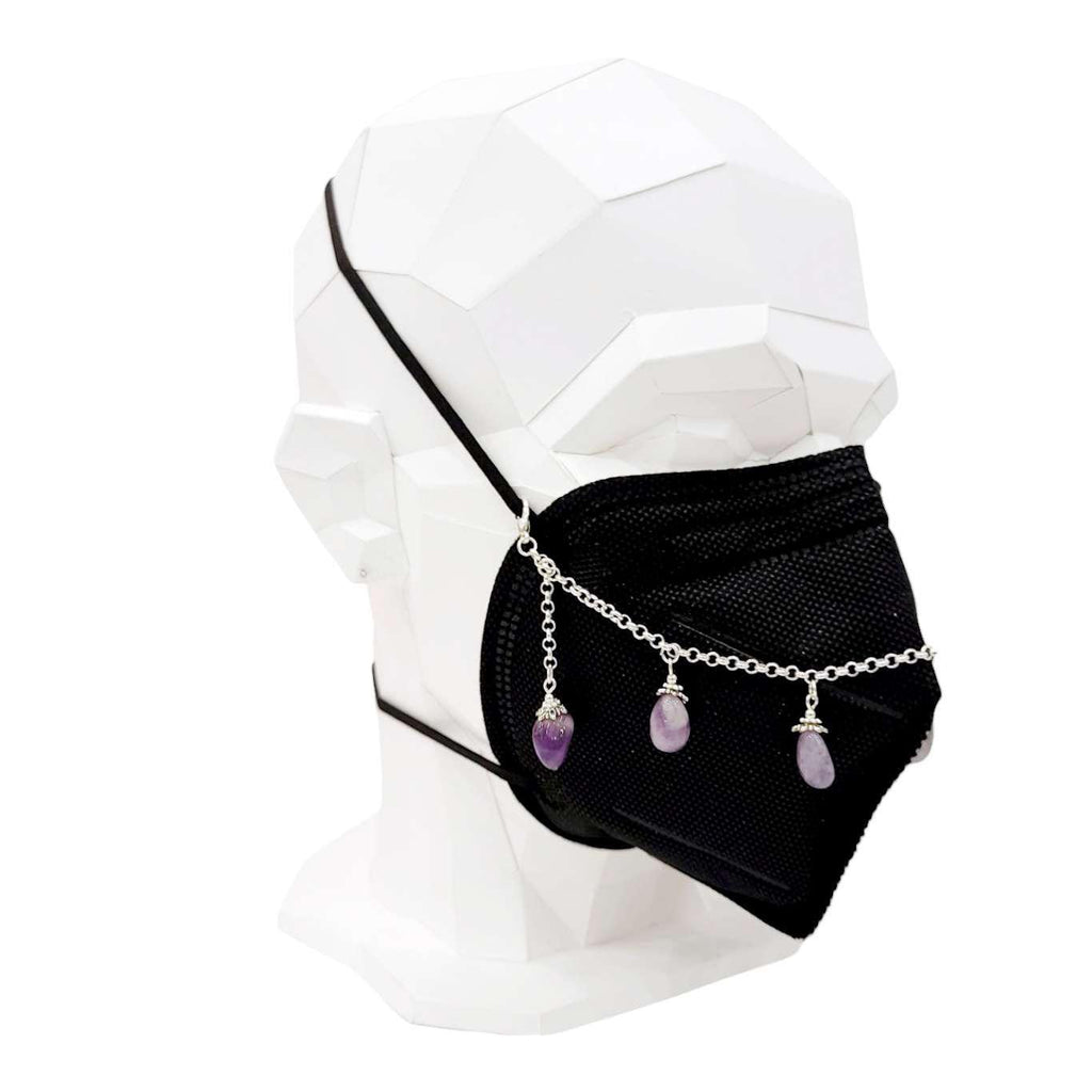 Mask Chain - Stone Drops (Amethyst) by Tiny Aloha