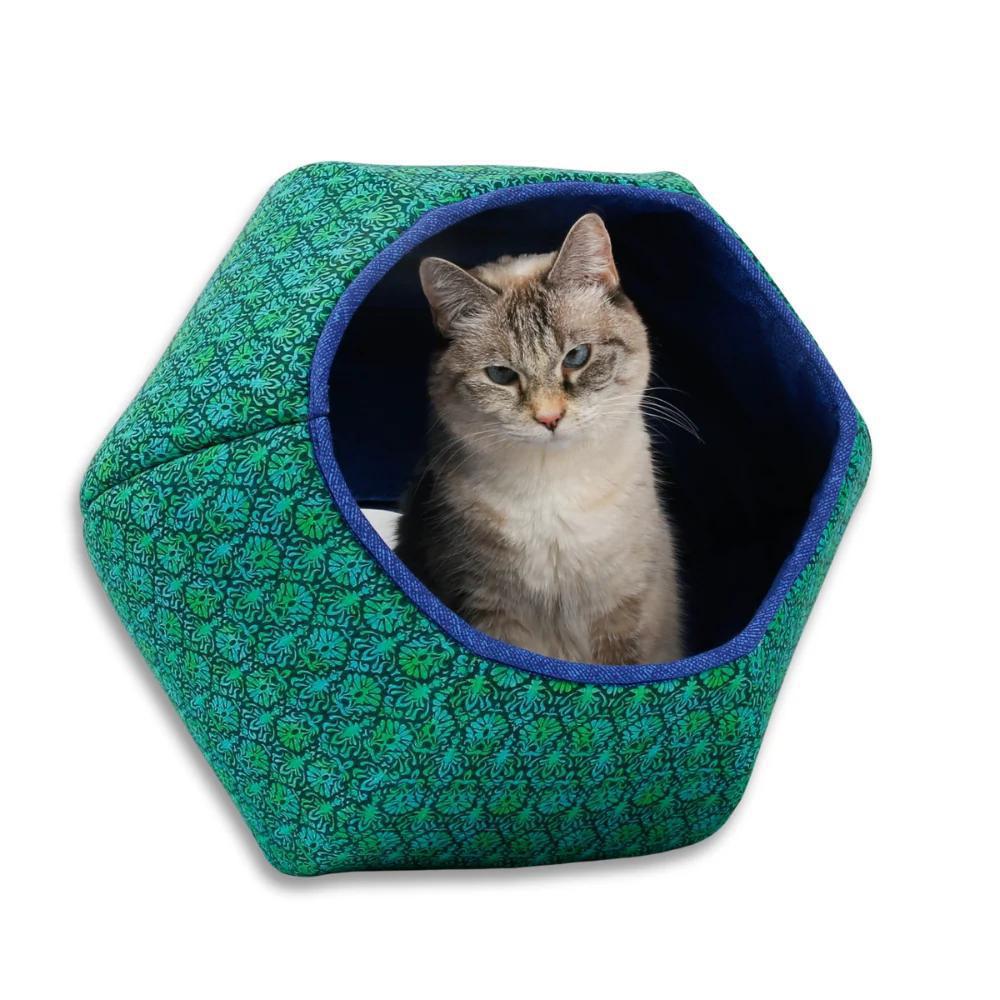 Regular The Cat Ball - Green Blue Foulard (Green with Blue Lining) by The Cat Ball