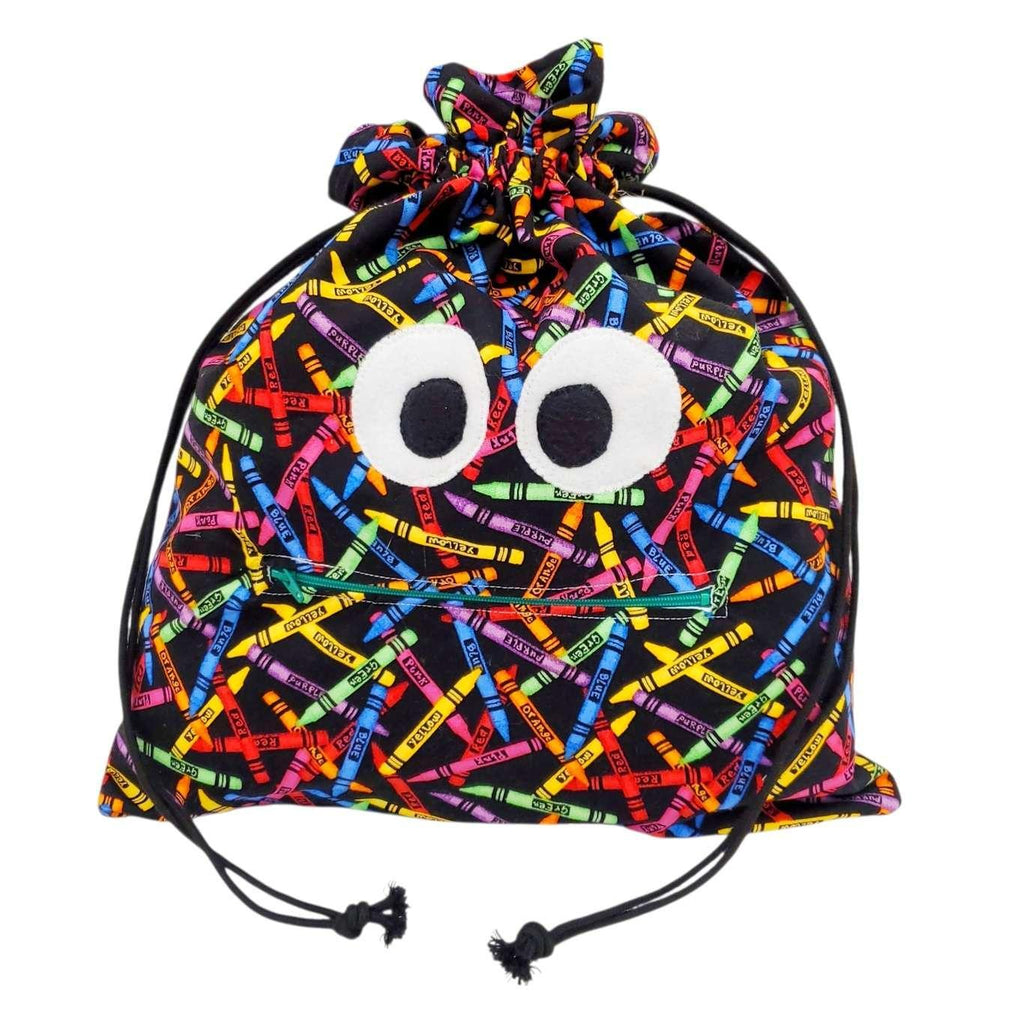 Bag - Chomper Buddy Drawstring (Crayons Red) by Peek A Boo Plush