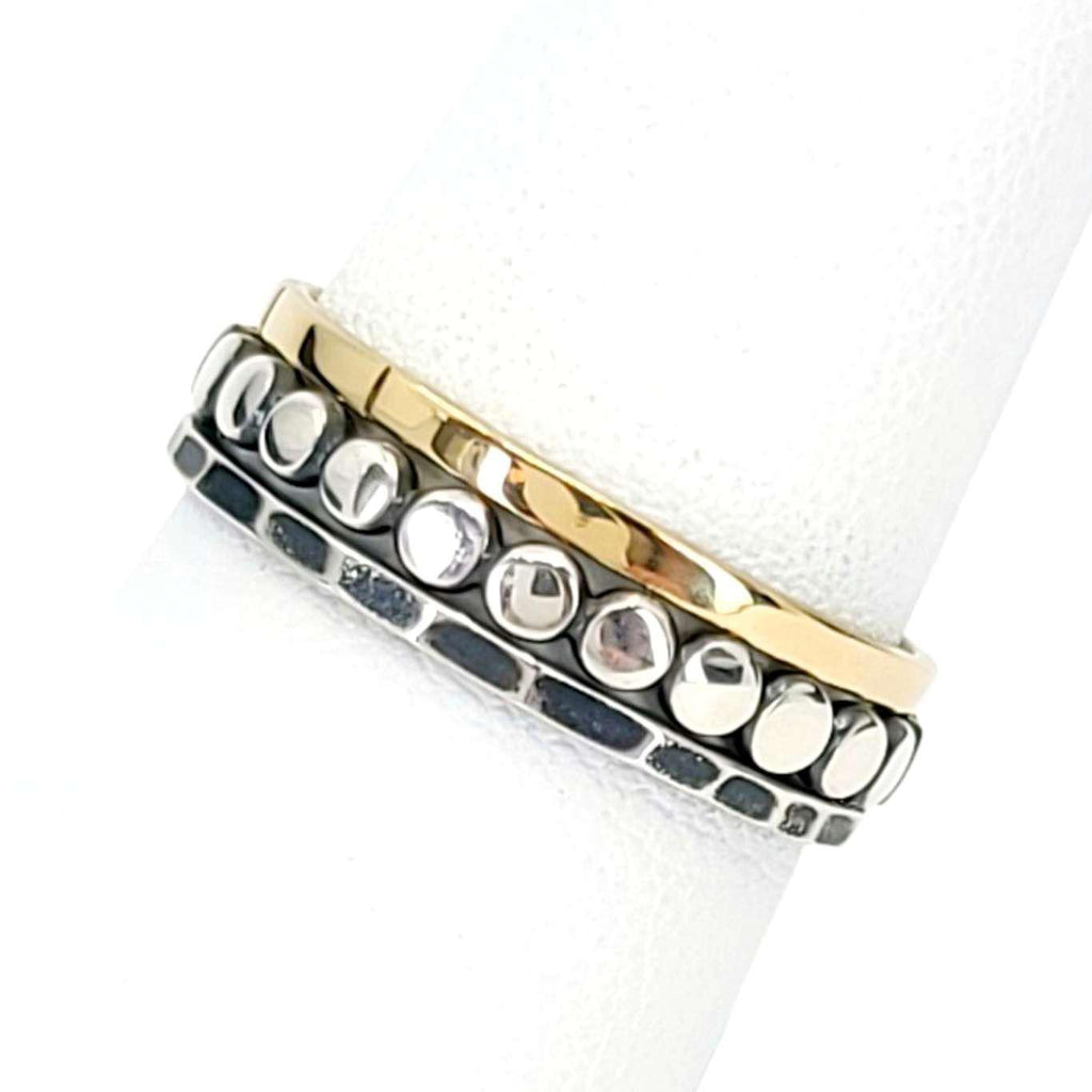 Ring - Size 5, 6.25, 7, 8 - Set of 3 Mixed Metal Stacking Rings (14k Gold, Sterling Silver) by 314 Studio