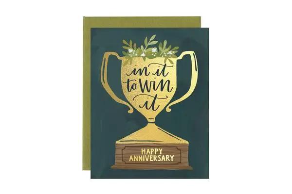 Card - Anniversary - In it to Win It Trophy by 1Canoe2