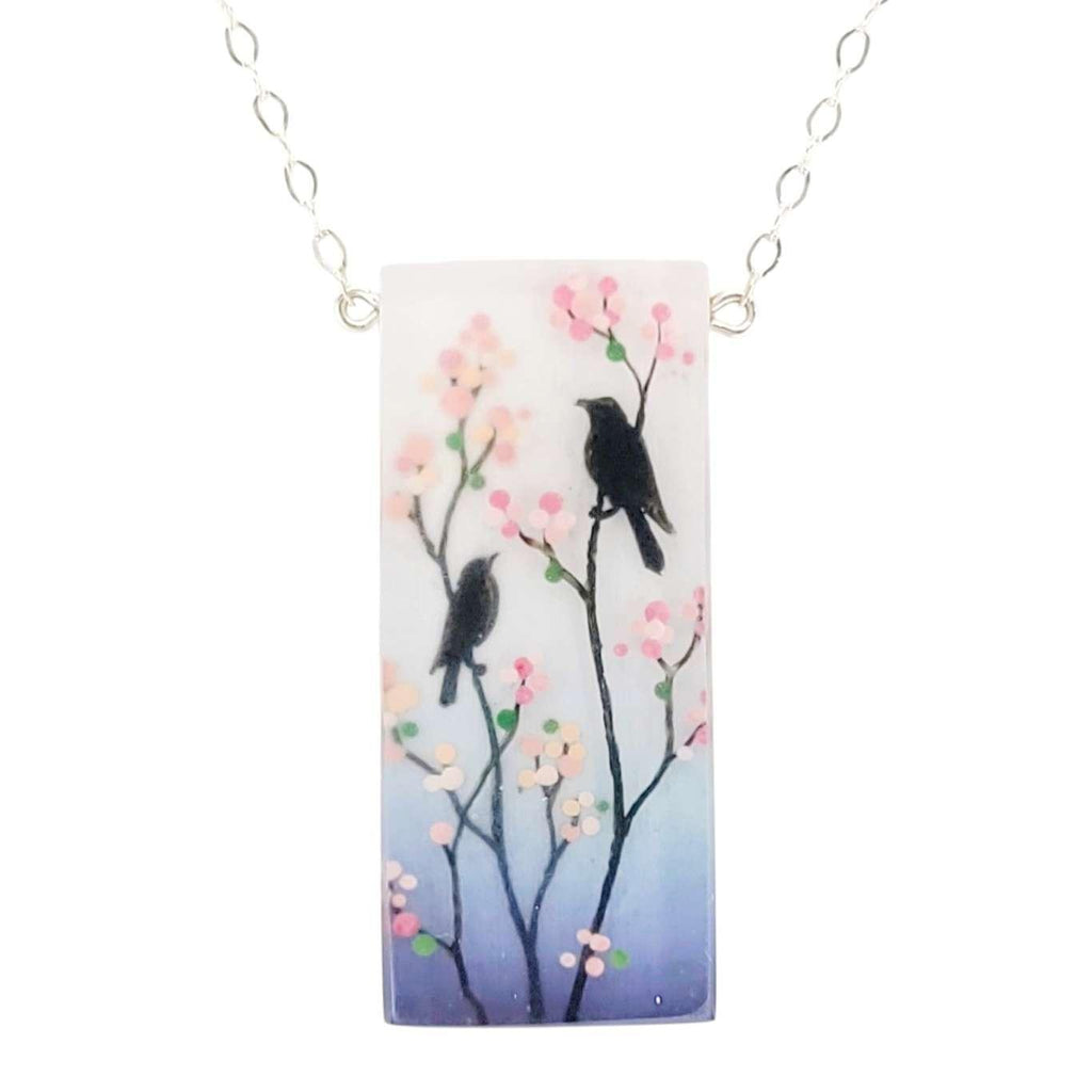 Necklace - Cherry Blossoms Tall (Sterling Silver) by Fernworks