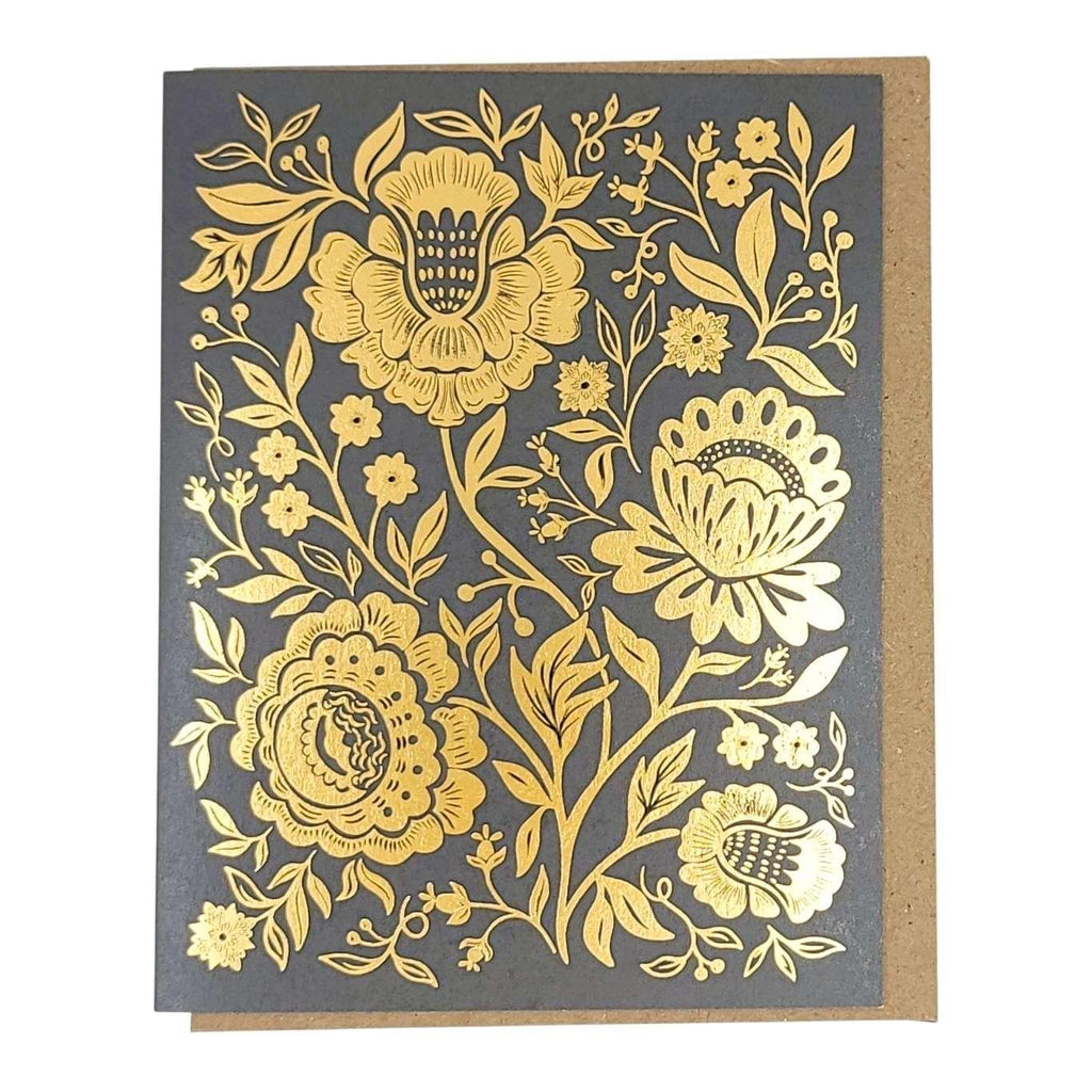 Card - All Occasion - Golden Blooms by Amicreative
