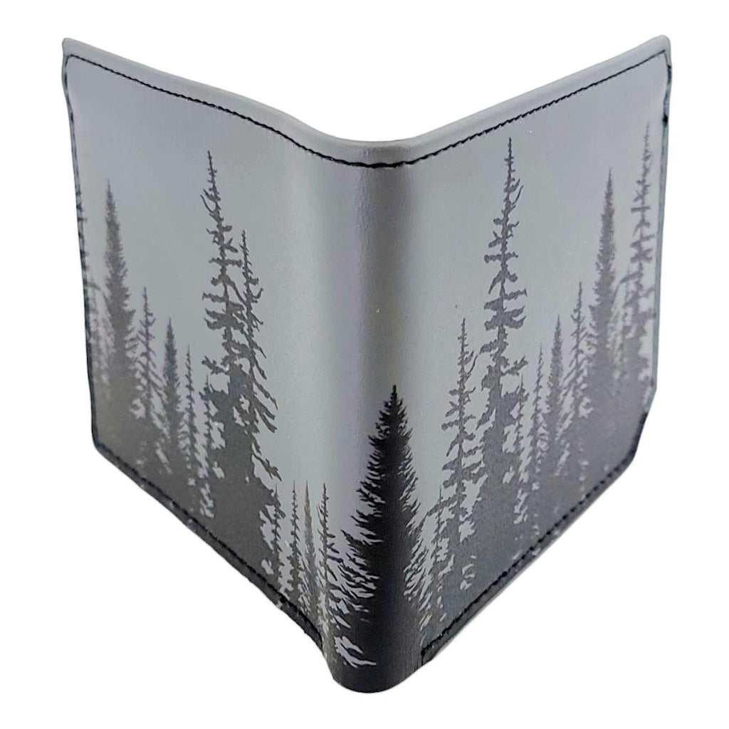 Leather Wallet - Gray Trees by Backerton