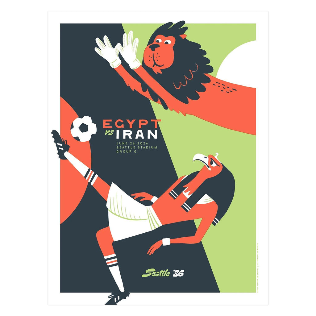 zInactive - Art Print - 12x16 - Seattle Soccer 2026 - Egypt vs Iran Print by Factory 43