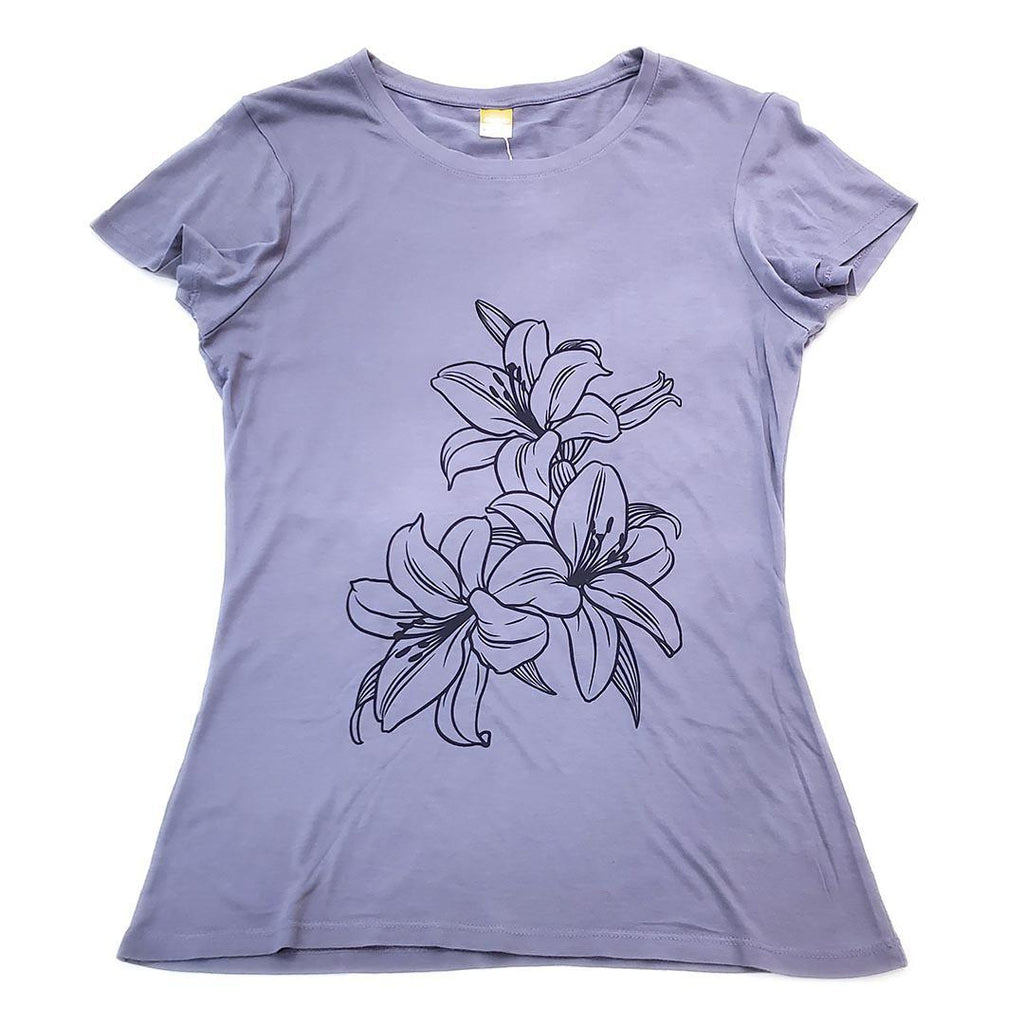 Short Sleeve - Lily Soft Lavender Fitted Tee by Uzura