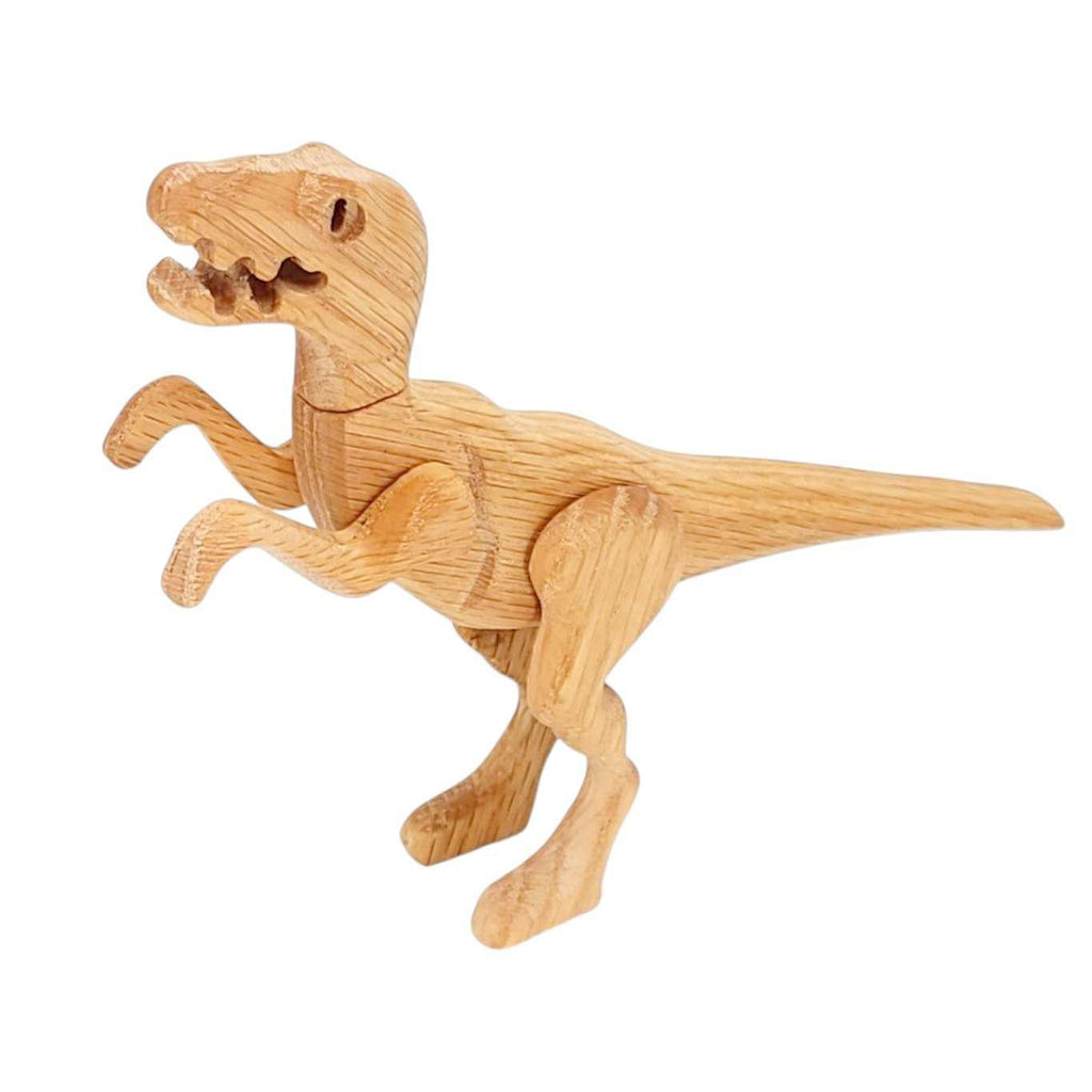 Wood Toy - Velociraptor Dinosaur with Magnetic Joints by The Serious Toy Company