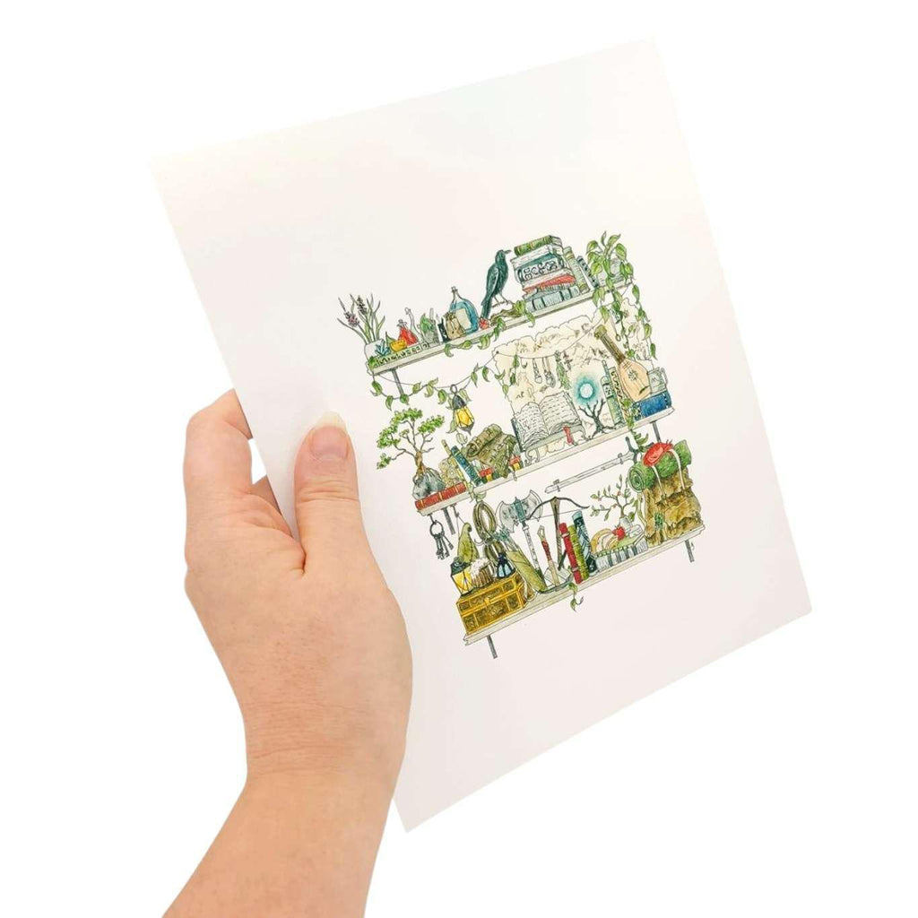 Art Print - 8x10 - The Adventurer's Shelves by Lizzy Gass