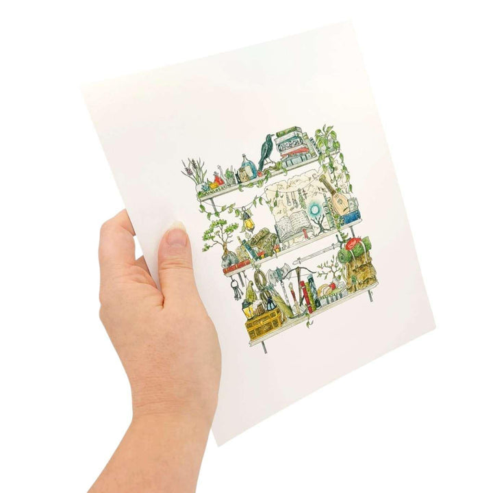 Art Print - 8x10 - The Adventurer's Shelves by Lizzy Gass