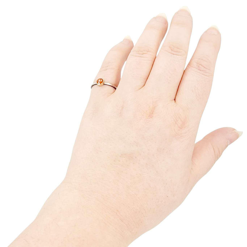 Ring - Size 7 - 5mm Garnet Notched Band (14k Gold, Sterling Silver, Garnet) by 314 Studio