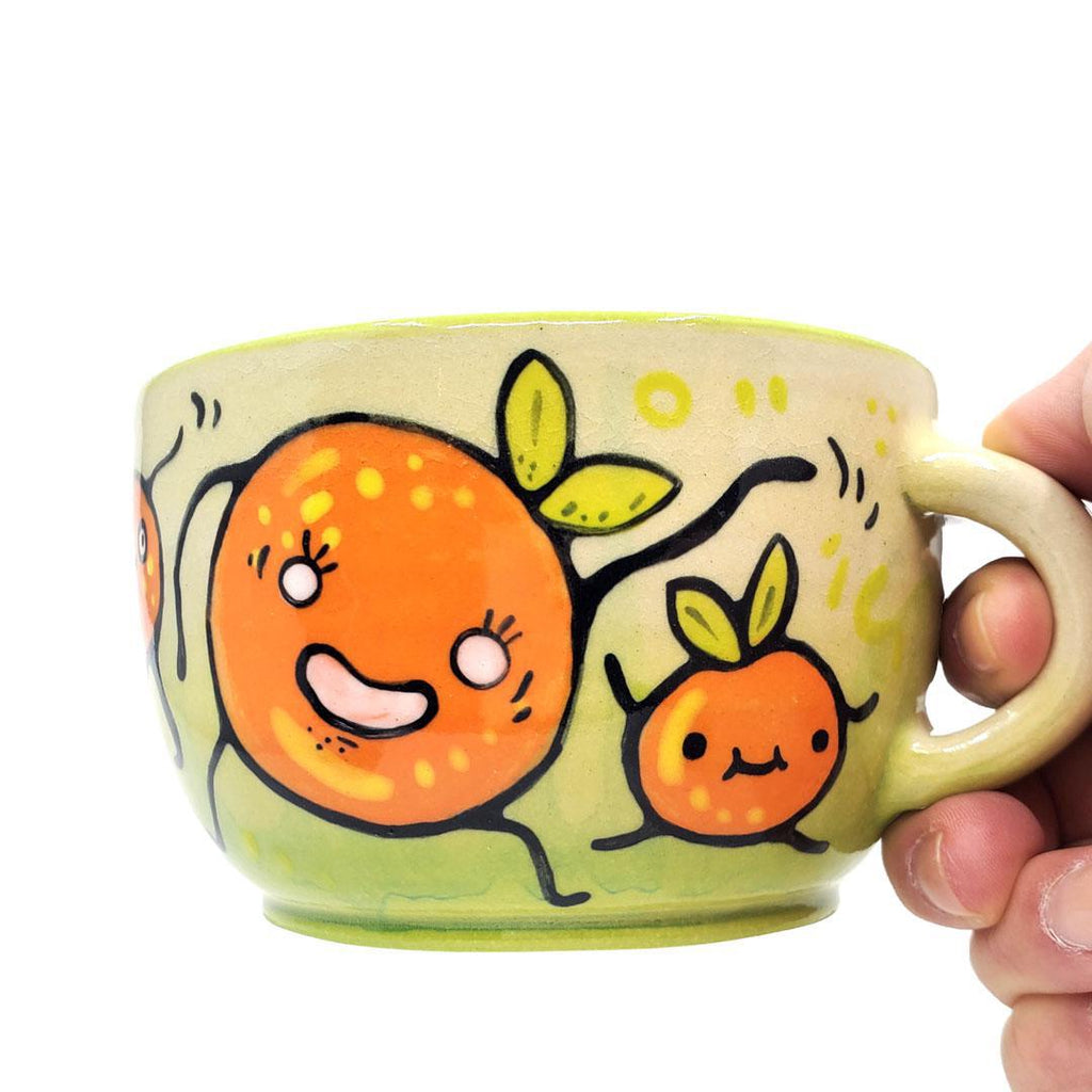 Mug - 16oz - Dancing Oranges (A - D) by Dwadlings