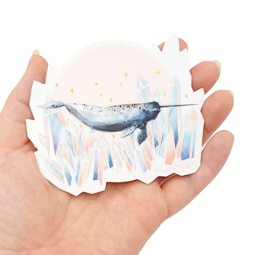 Sticker - 4 in - Narwhal Vinyl by Darcy Goedecke