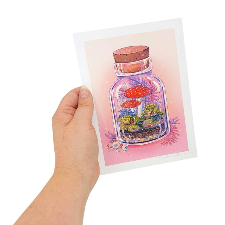 Art Print - 6x8in - Mushroom Terrarium by Nimasprout