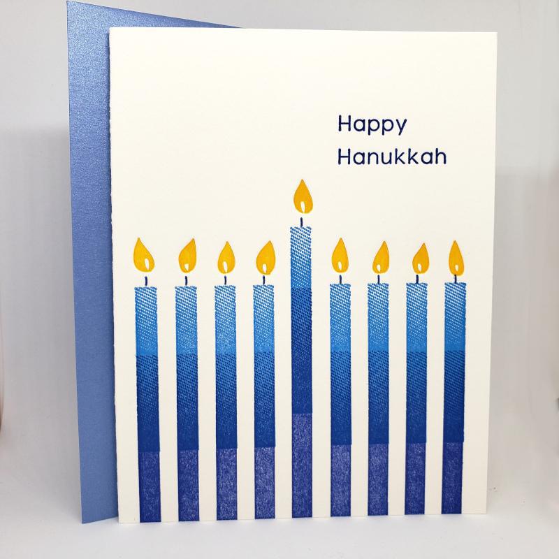 Card - Holiday - Candles Happy Hanukkah by Ilee Papergoods