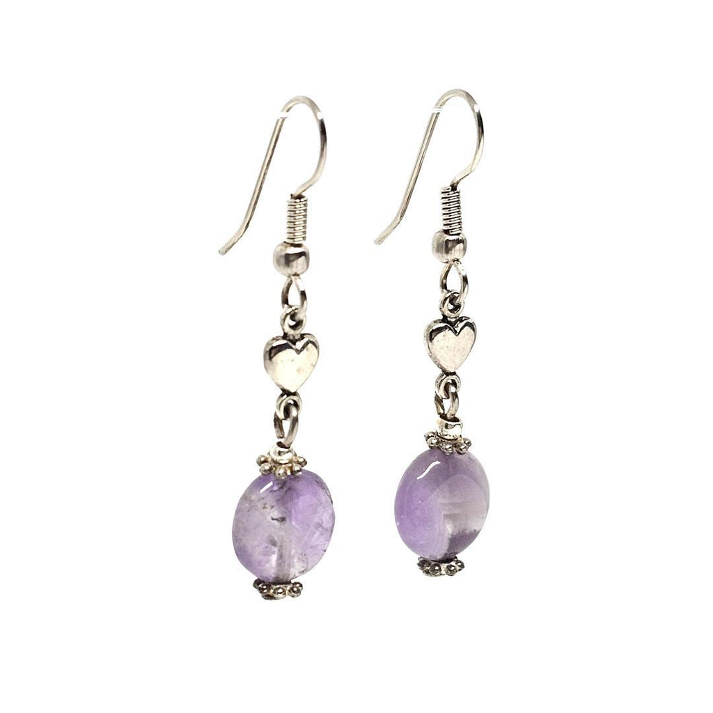 zEarrings - Amethyst coins Silver plate by Tiny Aloha