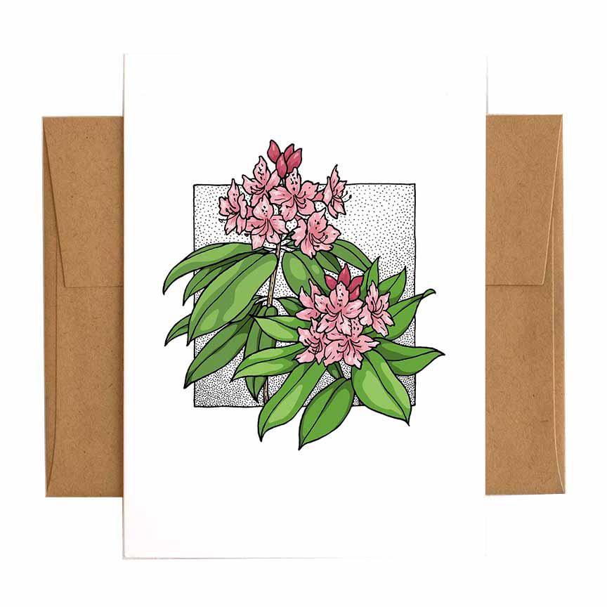 Card - All Occasion - Pacific Rhododendron PNW Native Plants by Lauren Nishizaki Designs