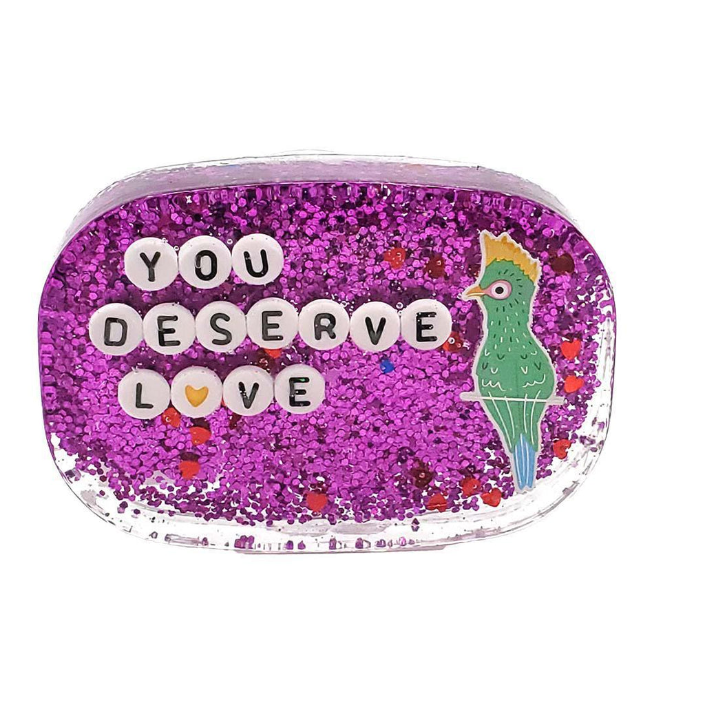 Shower Art - Small - You Deserve Love - Bird (Magenta Red) by Ugly Baby