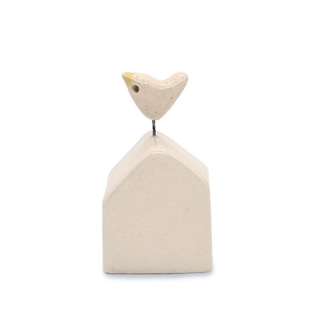 Tiny Pottery House - White with Bird (Assorted Colors) by Tasha McKelvey