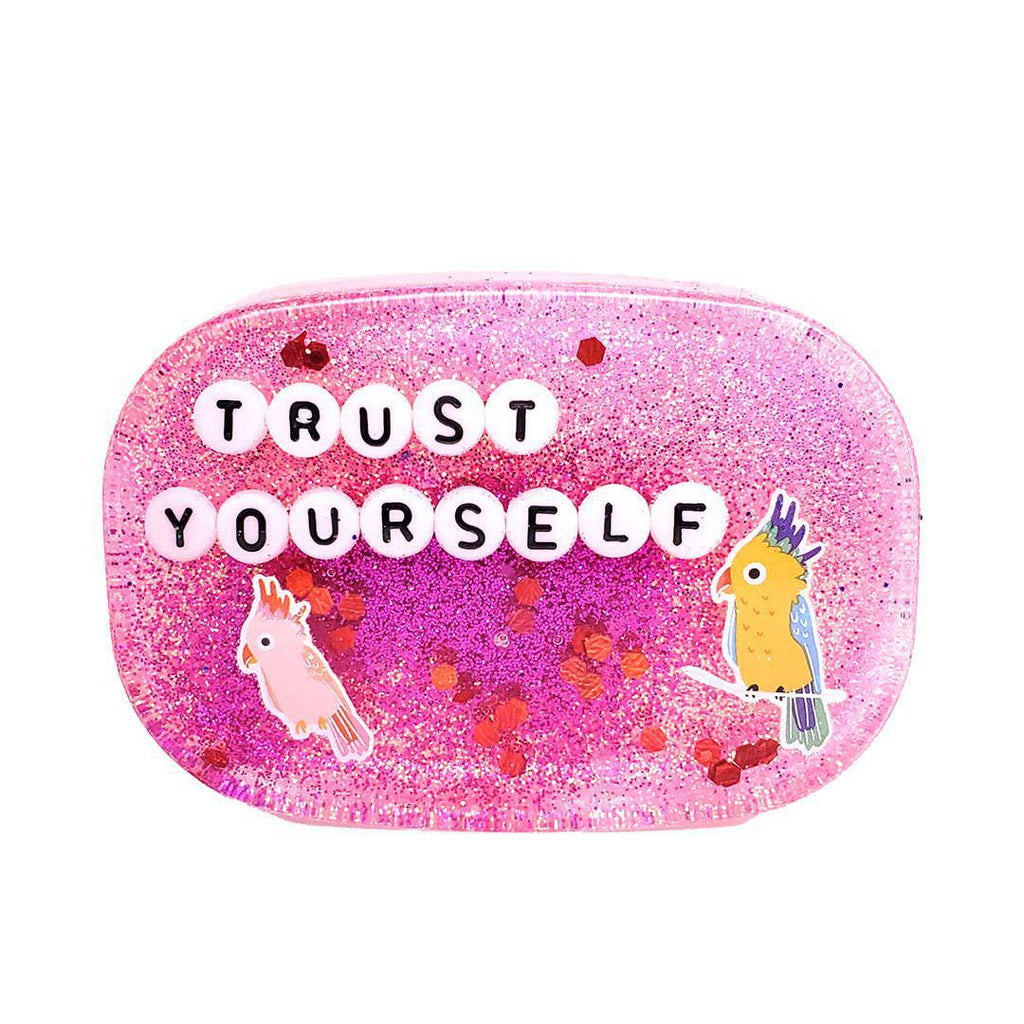 Shower Art - Small - Trust Yourself - 2 Birds (Lt Pink Dk Pink) by Ugly Baby