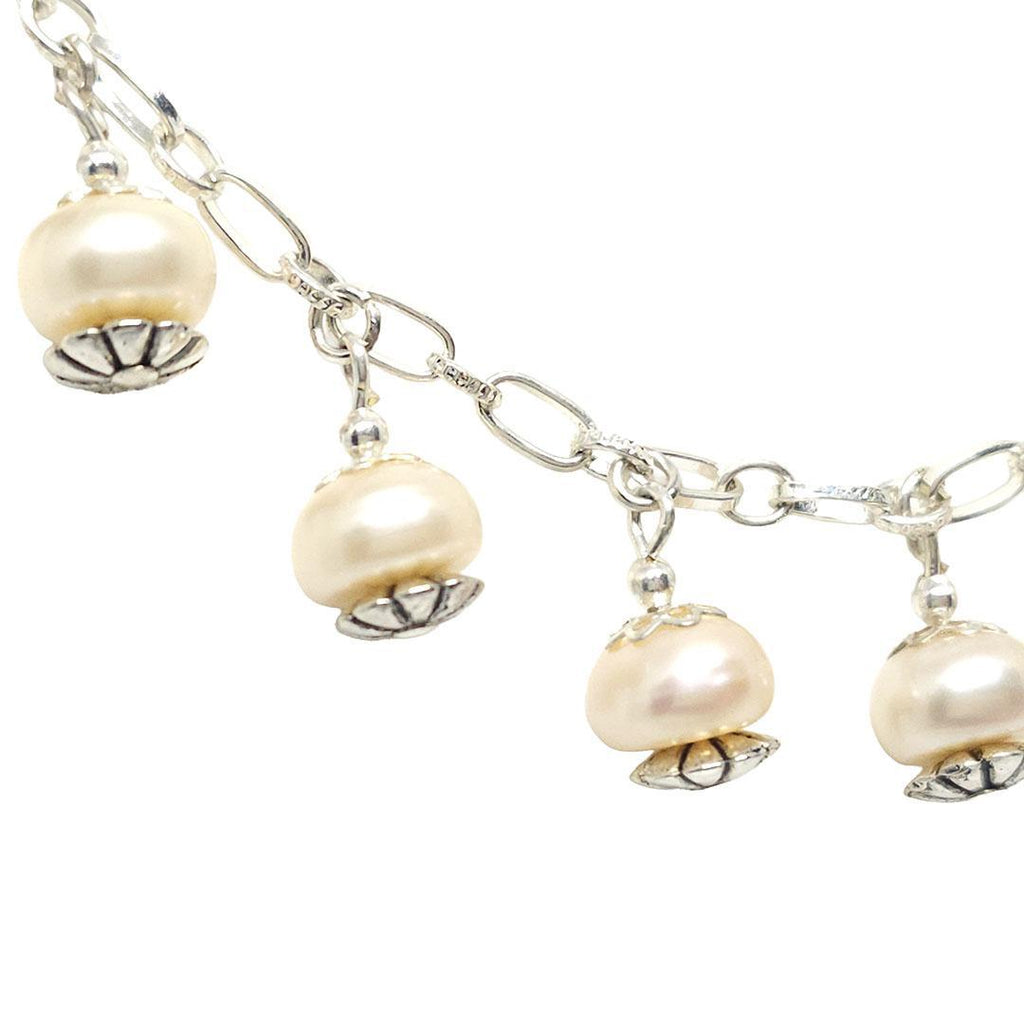 Necklace - Freshwater Pillow Pearls on Silver Plate Chain by Tiny Aloha