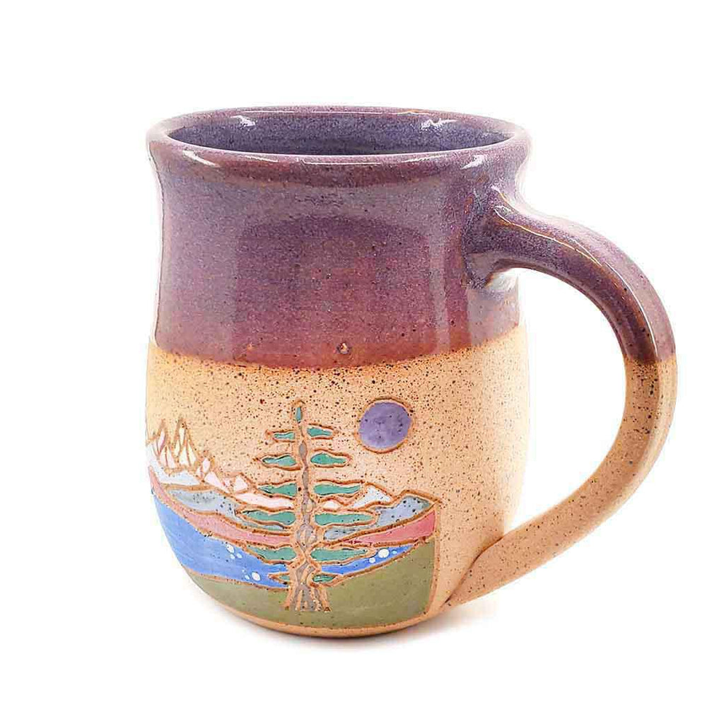 (20% Off) Mug - 16oz - Mountain Mug - Purple Morning by Forest Jeannie Pottery