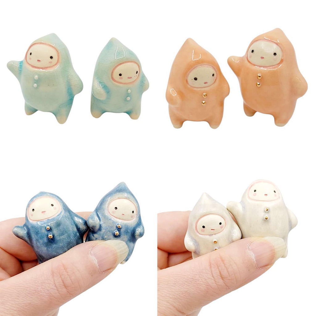 Figurine - Set of 2 Pajama Babies (Assorted Colors) by Ginger Drop Lab