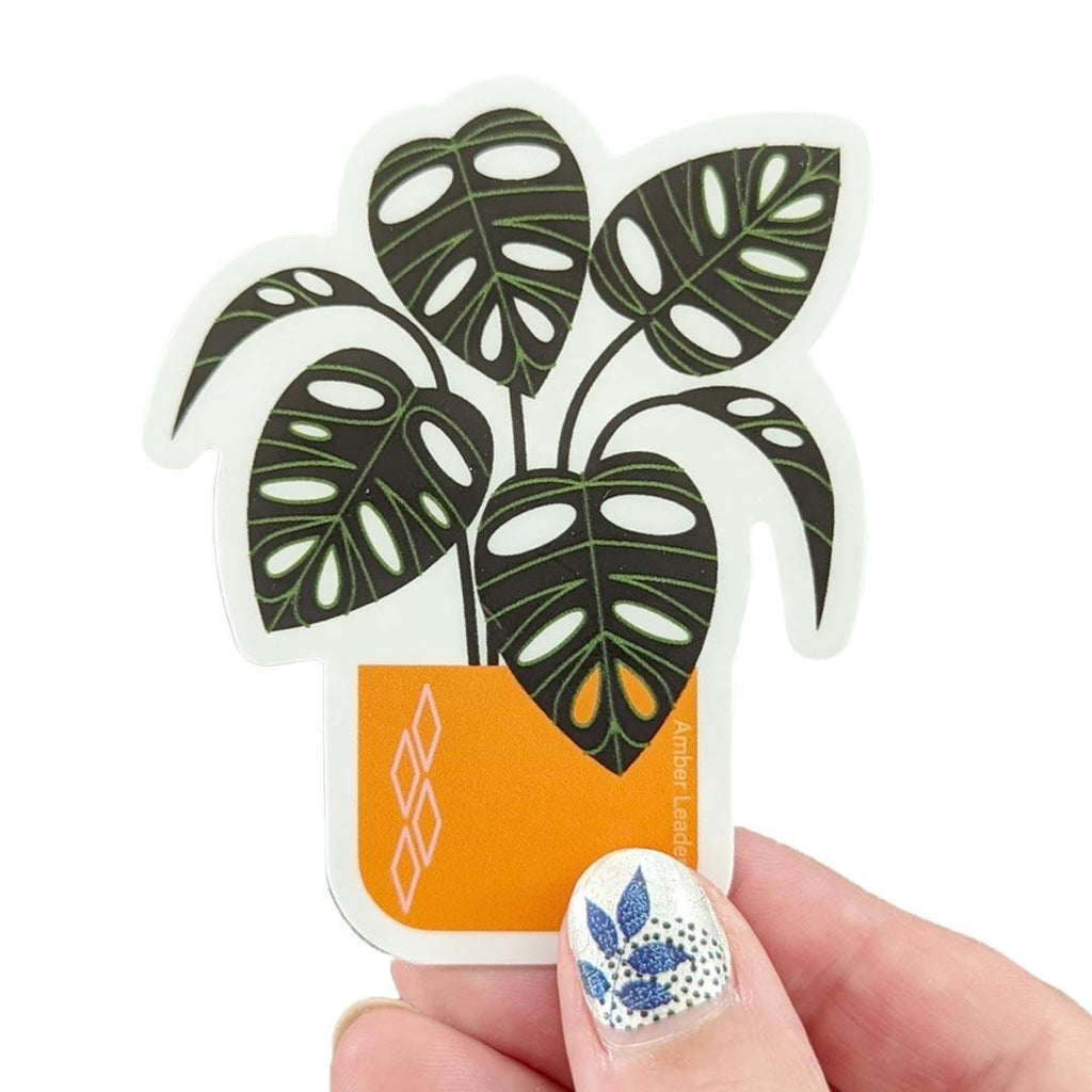 zSticker - Monstera Adansonii Orange by Amber Leaders Designs