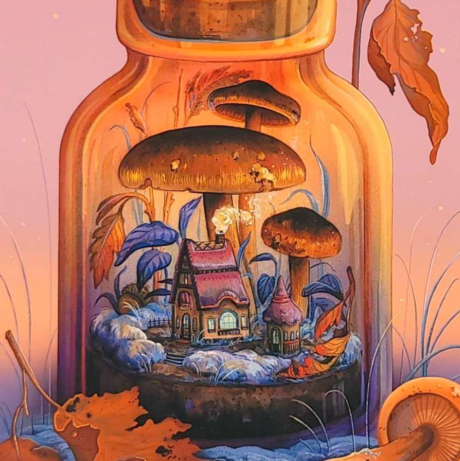 Art Print - 6x8in - Autumn Terrarium by Nimasprout