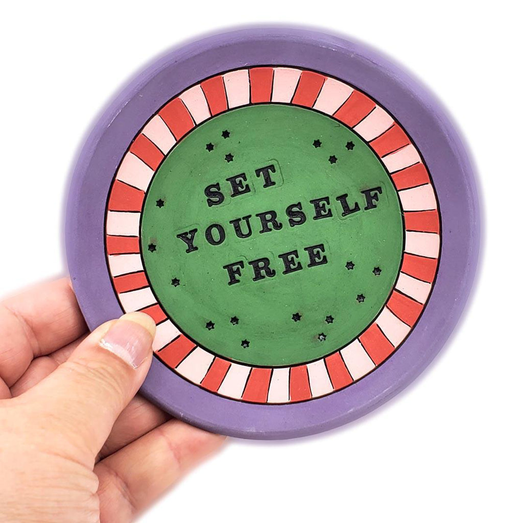 Ring Dish - 5in - Set Yourself Free (Assorted Colors) by Leslie Jenner Handmade