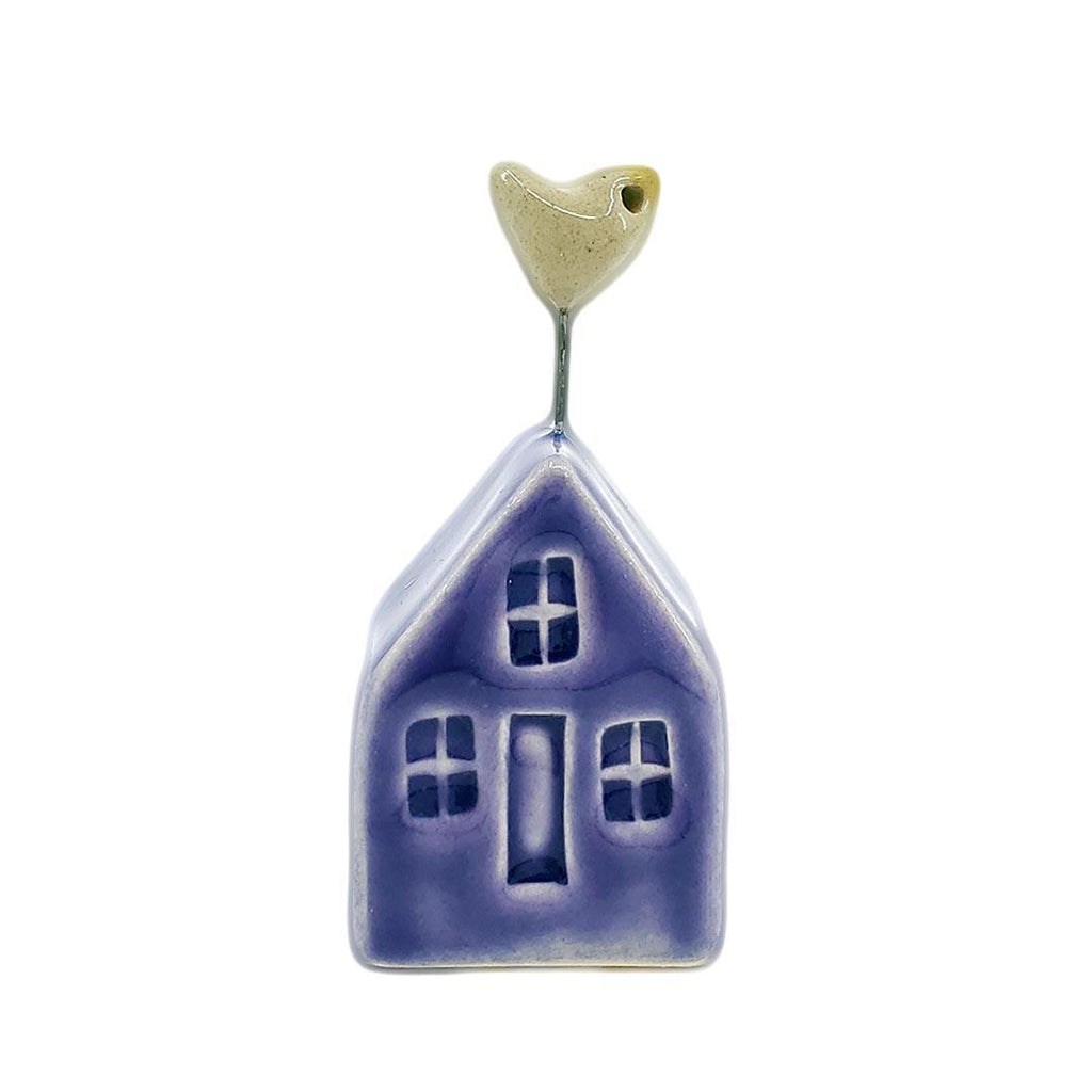 Tiny Pottery House - Purple with Bird (Assorted Colors) by Tasha McKelvey