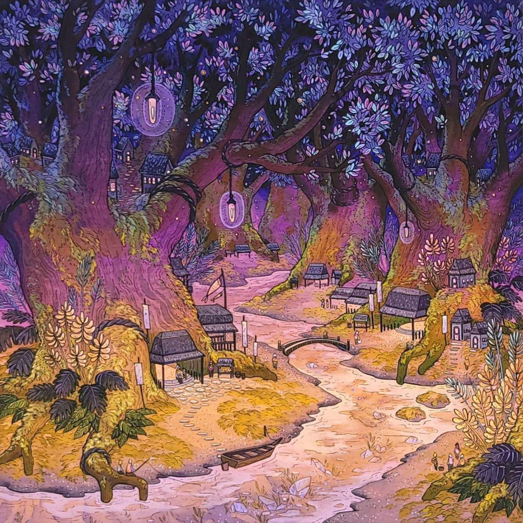 Art Print - 10x10in - Twilight Mosslands by Nimasprout