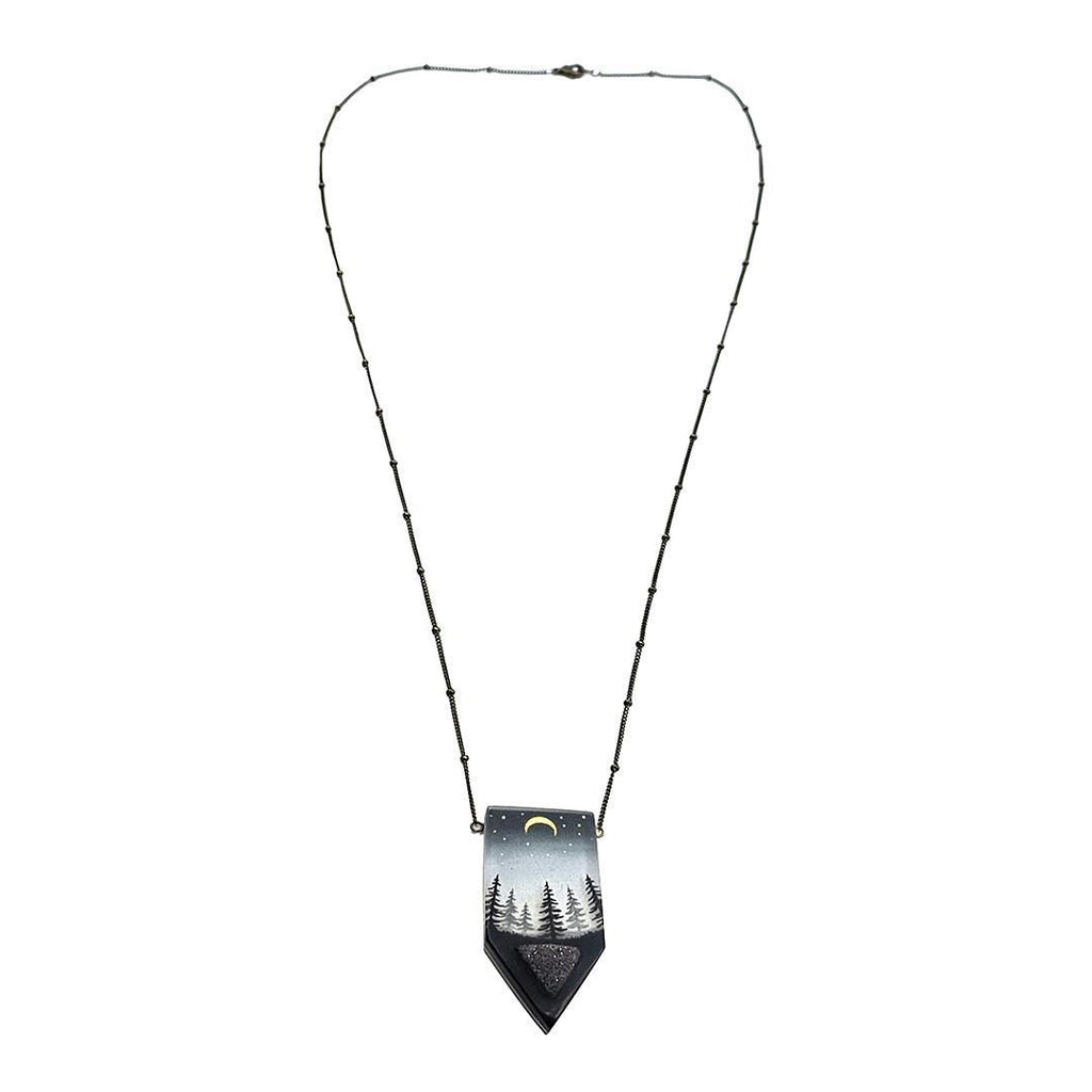 Necklace - Druzy Forest Crystal by Fernworks