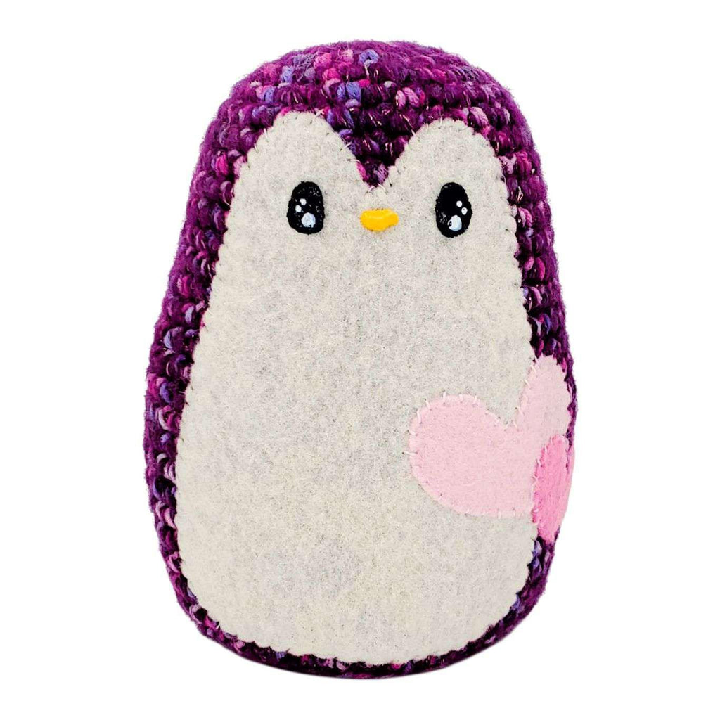Plush Toy - Extra Large Penguin (Multicolored Pink with Pink Double Heart) by Moyo Workshop