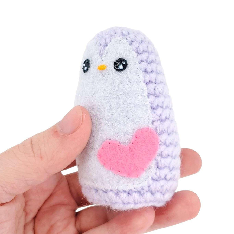 Plush Toy - Small Penguin (Light Purple with Pink Heart) by Moyo Workshop, image 2 of 6