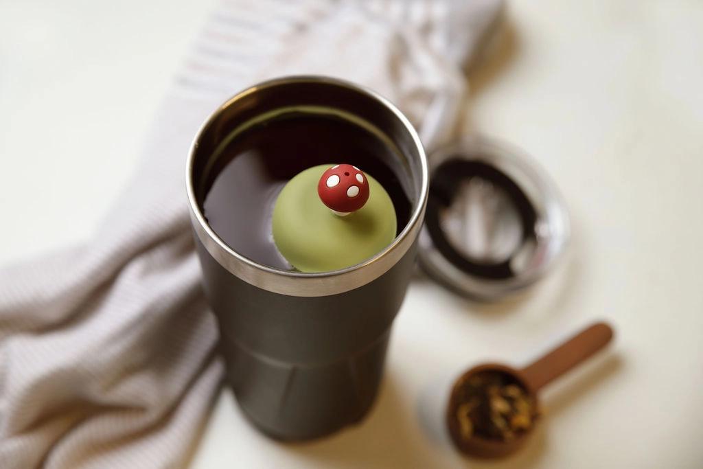 Tea Infuser - Candy Red Mushroom (Earth Green Base) by Teany Tiny Kitchen