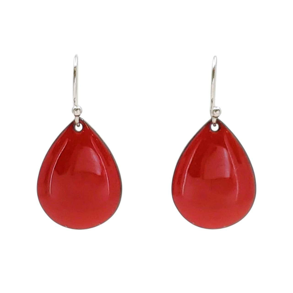 Earrings - Small Teardrop (Red) by Magpie Mouse Studios