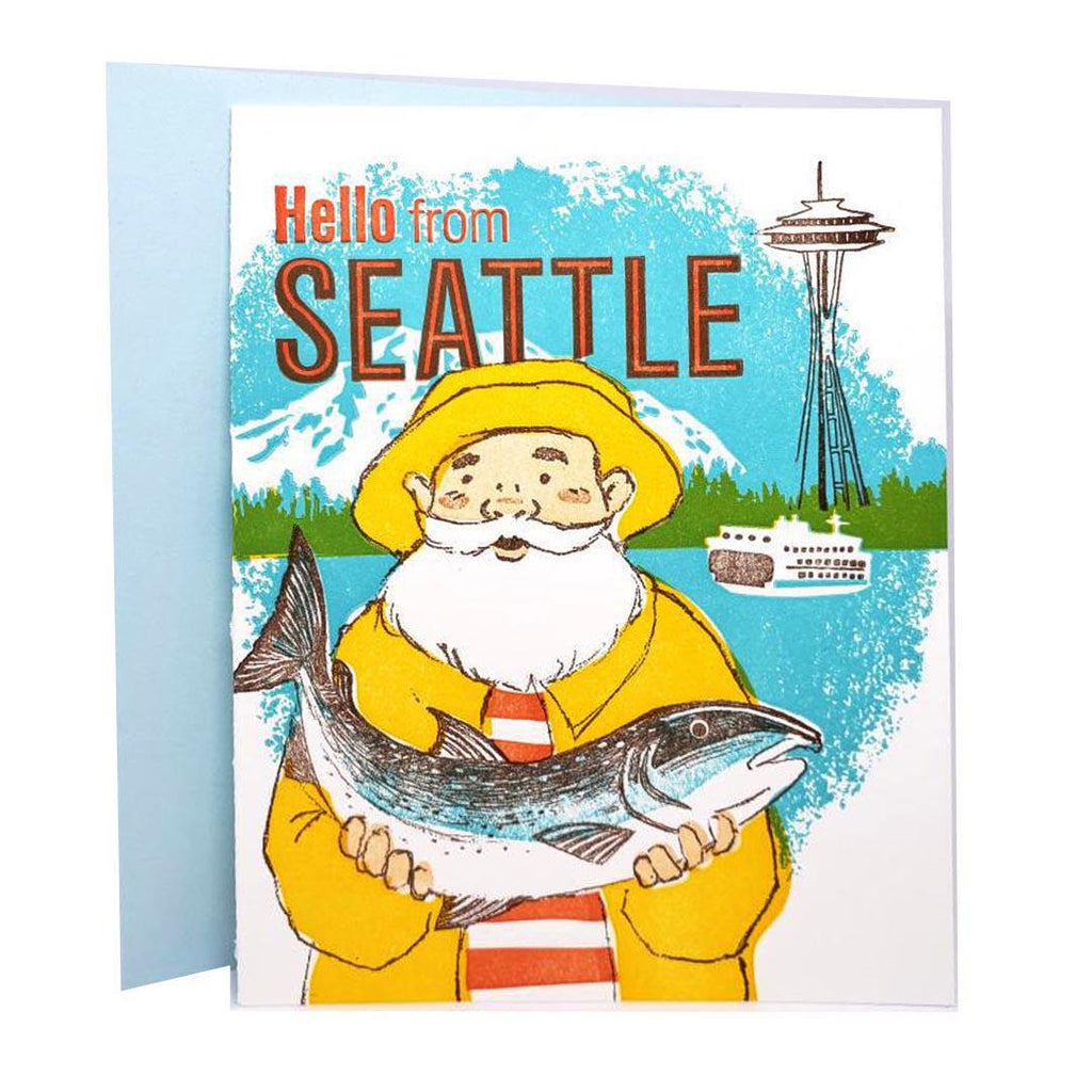 Card - Seattle - Fisherman Hello from Seattle by Ilee Papergoods