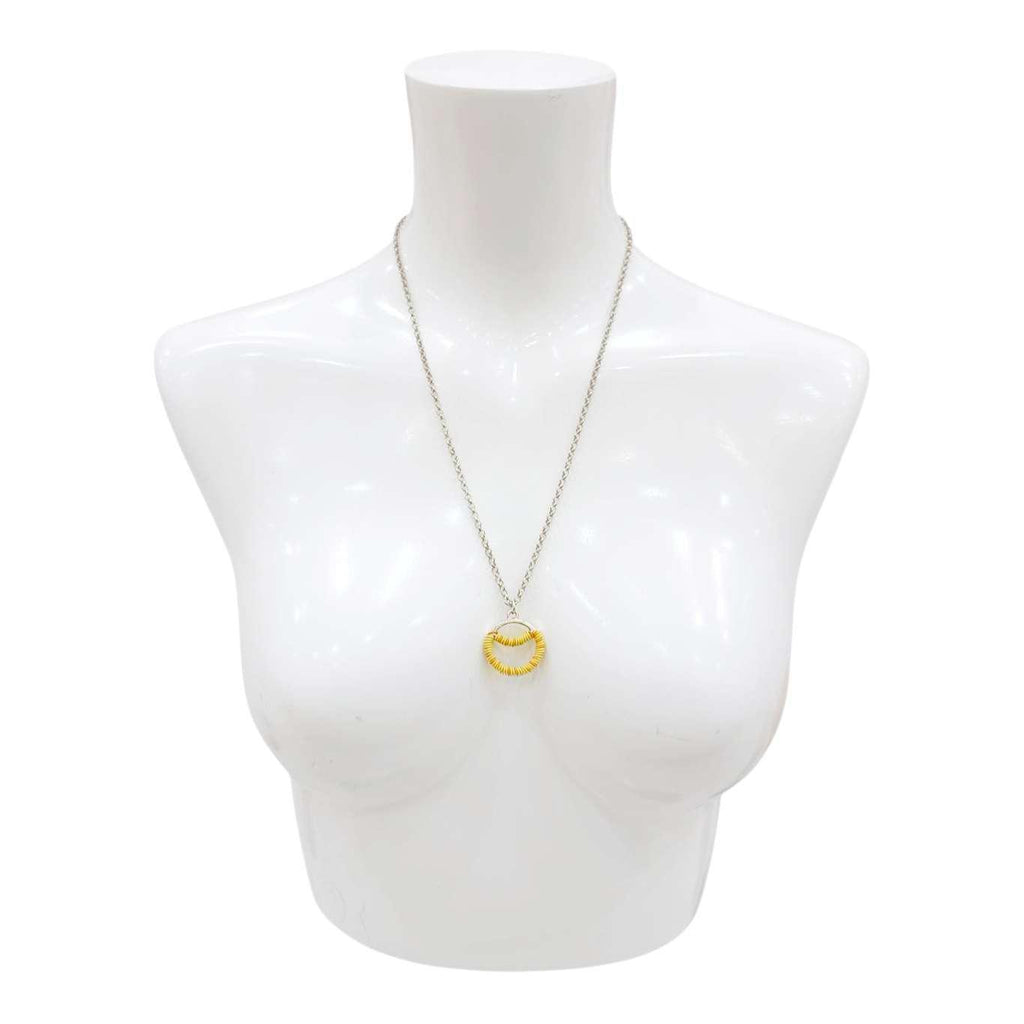Necklace - Sunrise Circle (Yellow Orange Telecom Wire) by XV Studios