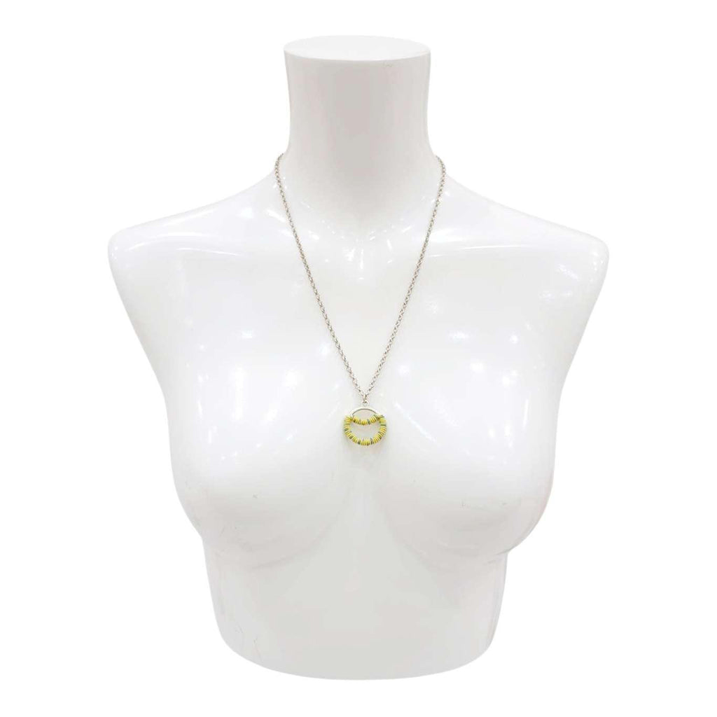 Necklace - Sunrise Circle (Yellow Blue Telecom Wire) by XV Studios