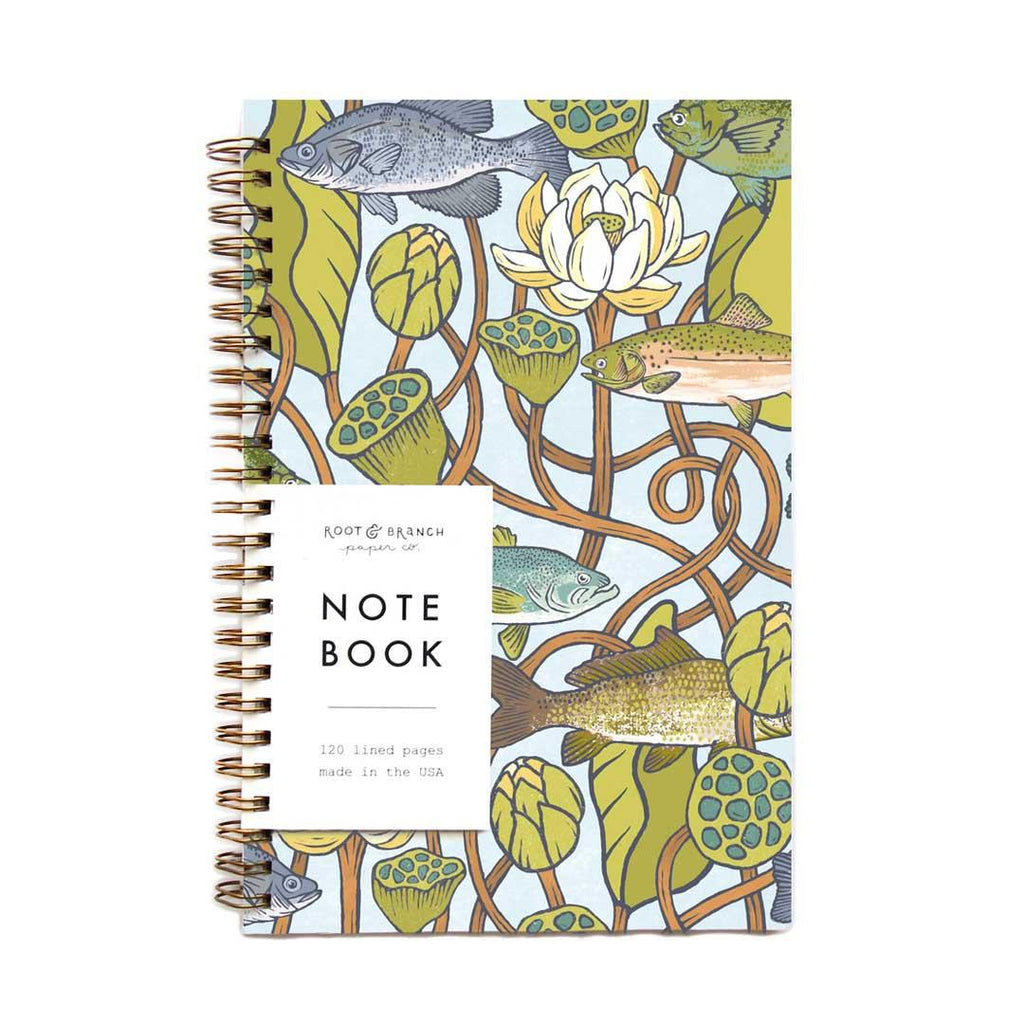 Notebook - Lotus Pond Spiral Bound by Root and Branch Paper Co.