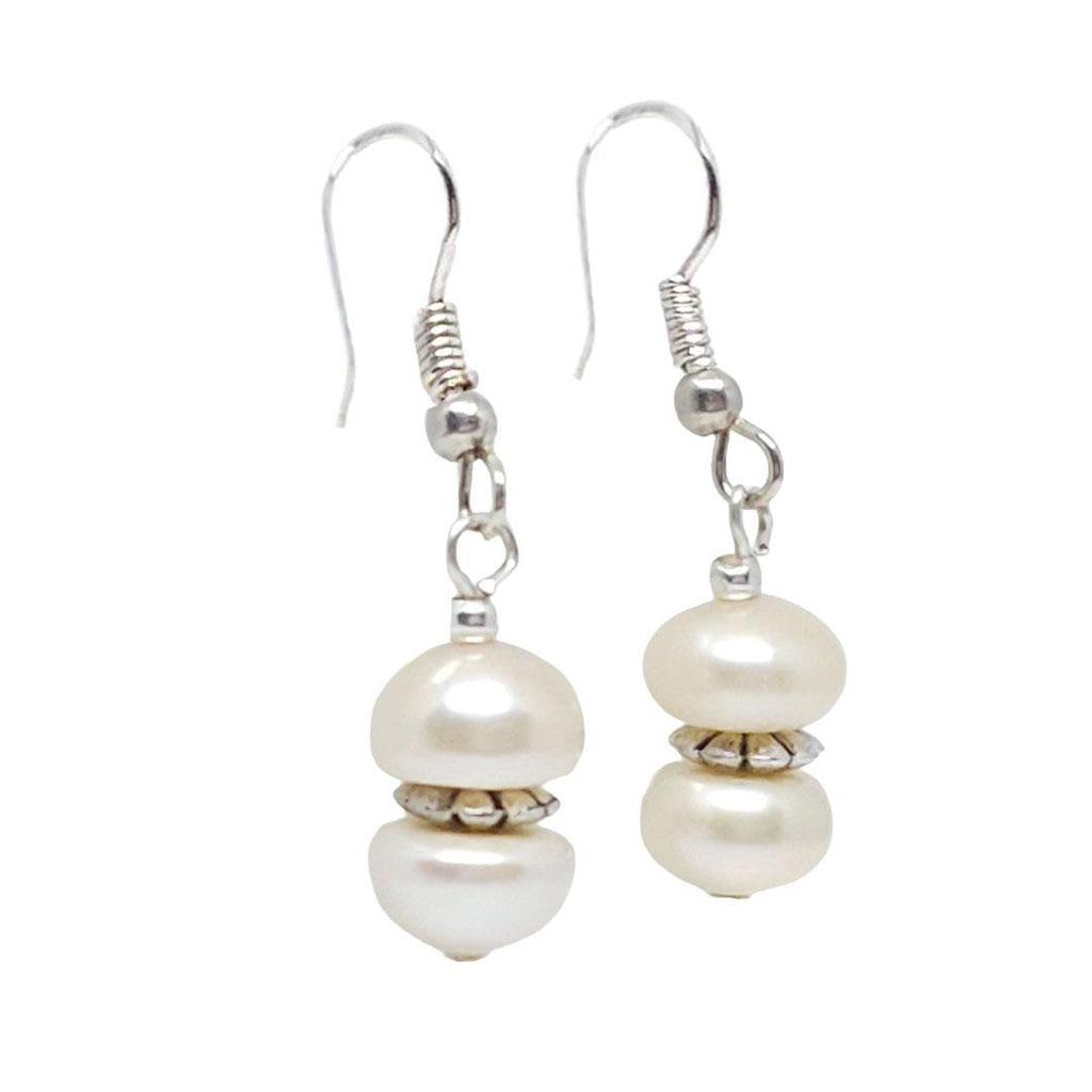 Earrings - Drop Cream Freshwater Pearls by Tiny Aloha