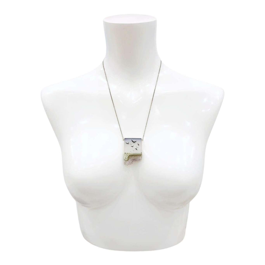 Necklace - Flock Crystal (Gunmetal) by Fernworks, image 7 of 7