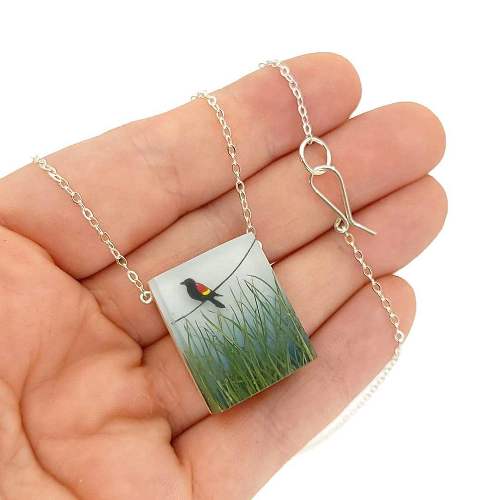 Necklace - Red Winged Blackbird Painted by Fernworks