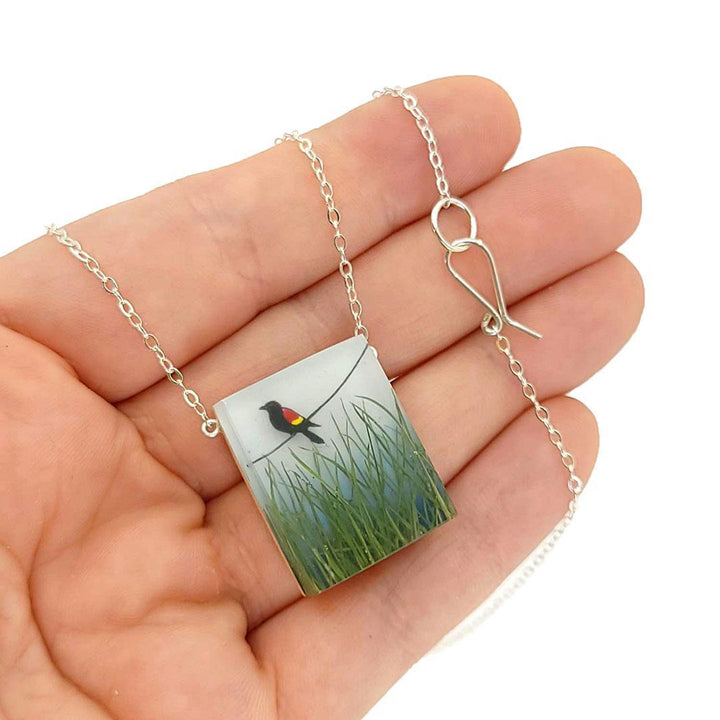 Necklace - Red Winged Blackbird Painted by Fernworks