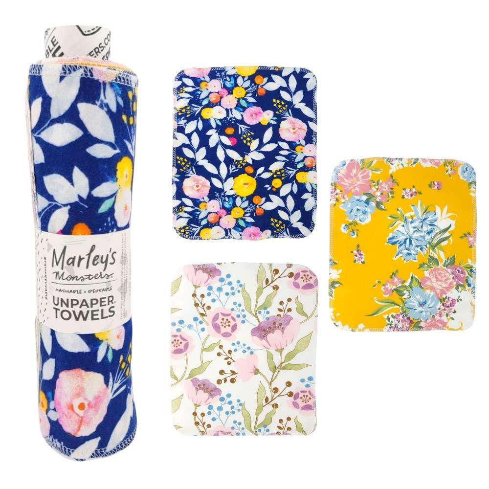 UNpaper® Towels - Cotton Flannel Reusable Cloths (Assorted Mismatched Styles) by Marley’s Monsters